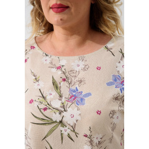 Платье женское 1921-П-л "Кострома 2" полулён (р-ры: 46-56) голубой орхидея Платье женское 1921-П-л "Кострома 2" полулён (р-ры: 46-56) голубой орхидея