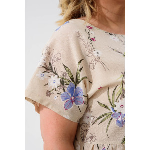 Платье женское 1921-П-л "Кострома 2" полулён (р-ры: 46-56) голубой орхидея Платье женское 1921-П-л "Кострома 2" полулён (р-ры: 46-56) голубой орхидея