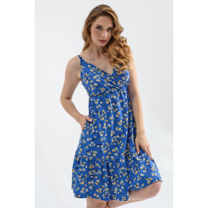 Сарафан женский "Сиеста" 2092-К хлопок (р-ры: 42-52) индиго Сарафан женский "Сиеста" 2092-К хлопок (р-ры: 42-52) индиго