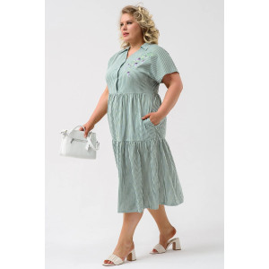 Платье женское 1928-К "Шалфей" кулирка (р-ры: 46-56) зеленый Платье женское 1928-К "Шалфей" кулирка (р-ры: 46-56) зеленый