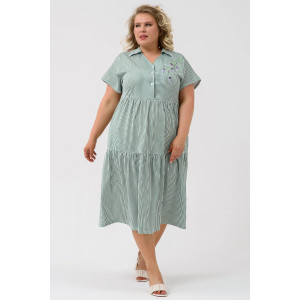 Платье женское 1928-К "Шалфей" кулирка (р-ры: 46-56) зеленый Платье женское 1928-К "Шалфей" кулирка (р-ры: 46-56) зеленый
