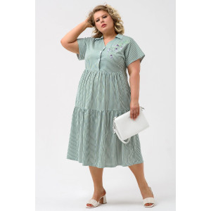 Платье женское 1928-К "Шалфей" кулирка (р-ры: 46-56) зеленый Платье женское 1928-К "Шалфей" кулирка (р-ры: 46-56) зеленый