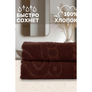 Набор из 2-х полотенец махровых для ног "Софатекс" 056319 шоколад