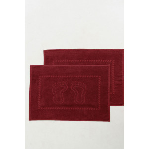 Набор из 2-х полотенец махровых для ног "Софатекс" 056319 бордо
