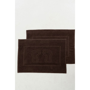 Набор из 2-х полотенец махровых для ног "Софатекс" 056319 молочный шоколад