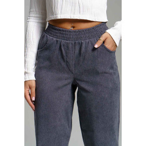 Брюки женские 1440/8 вельвет (р-ры: 44-56) серый-2