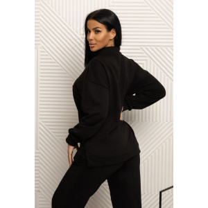 Костюм двойка женский 2037 футер 3-х нитка петля (р-ры: 44-58) черный Костюм двойка женский 2037 футер 3-х нитка петля (р-ры: 44-58) черный