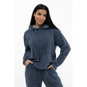 Костюм двойка женский 1979 махра (р-ры: 44-58) индиго