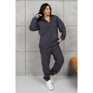 Костюм двойка женский 2079/6 флис (р-ры: 48-58) темно-серый Костюм двойка женский 2079/6 флис (р-ры: 48-58) темно-серый