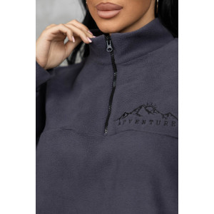 Костюм двойка женский 2079/6 флис (р-ры: 48-58) темно-серый Костюм двойка женский 2079/6 флис (р-ры: 48-58) темно-серый