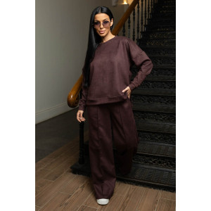 Костюм двойка женский 2082/5 замша (р-ры: 46-56) коричневый Костюм двойка женский 2082/5 замша (р-ры: 46-56) коричневый