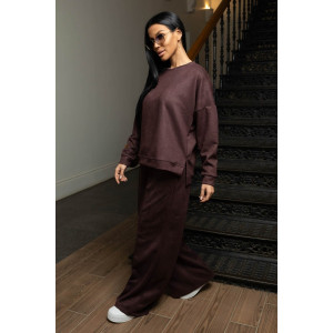 Костюм двойка женский 2082/5 замша (р-ры: 46-56) коричневый Костюм двойка женский 2082/5 замша (р-ры: 46-56) коричневый