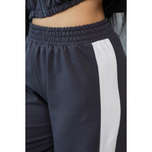 Костюм двойка женский 1902/3 футер (р-ры: 44-54) серый-белый Костюм двойка женский 1902/3 футер (р-ры: 44-54) серый-белый