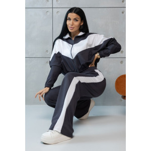 Костюм двойка женский 1902/3 футер (р-ры: 44-54) серый-белый Костюм двойка женский 1902/3 футер (р-ры: 44-54) серый-белый