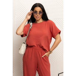 Костюм двойка женский 2011/2 жатка кантри (р-ры: 46-56) терракотовый Костюм двойка женский 2011/2 жатка кантри (р-ры: 46-56) терракотовый