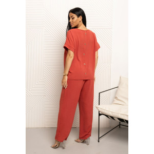 Костюм двойка женский 2011/2 жатка кантри (р-ры: 46-56) терракотовый Костюм двойка женский 2011/2 жатка кантри (р-ры: 46-56) терракотовый