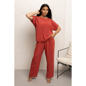 Костюм двойка женский 2011/2 жатка кантри (р-ры: 46-56) терракотовый Костюм двойка женский 2011/2 жатка кантри (р-ры: 46-56) терракотовый
