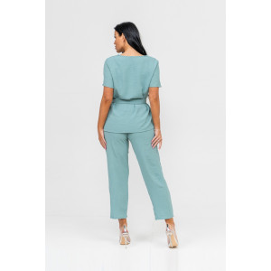 Костюм двойка женский 1844/1 жатка кантри (р-ры: 46-56) зеленый Костюм двойка женский 1844/1 жатка кантри (р-ры: 46-56) зеленый