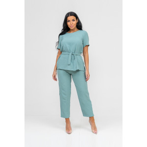 Костюм двойка женский 1844/1 жатка кантри (р-ры: 46-56) зеленый Костюм двойка женский 1844/1 жатка кантри (р-ры: 46-56) зеленый