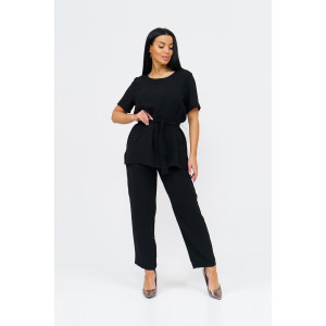 Костюм двойка женский 1844/2 жатка кантри (р-ры: 46-56) черный