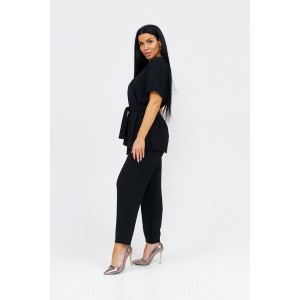 Костюм двойка женский 1844/2 жатка кантри (р-ры: 46-56) черный