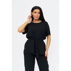 Костюм двойка женский 1844/2 жатка кантри (р-ры: 46-56) черный