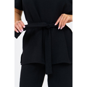 Костюм двойка женский 1844/2 жатка кантри (р-ры: 46-56) черный