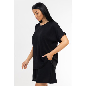 Костюм двойка женский 1916/4 жатка кантри (р-ры: 48-62) черный Костюм двойка женский 1916/4 жатка кантри (р-ры: 48-62) черный