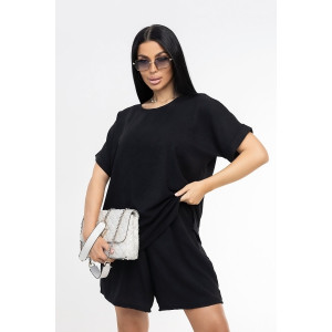 Костюм двойка женский 1916/4 жатка кантри (р-ры: 48-62) черный Костюм двойка женский 1916/4 жатка кантри (р-ры: 48-62) черный