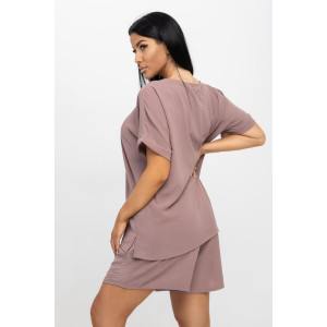 Костюм двойка женский 1916/3 жатка кантри (р-ры: 48-62) какао Костюм двойка женский 1916/3 жатка кантри (р-ры: 48-62) какао