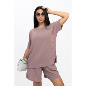 Костюм двойка женский 1916/3 жатка кантри (р-ры: 48-62) какао Костюм двойка женский 1916/3 жатка кантри (р-ры: 48-62) какао