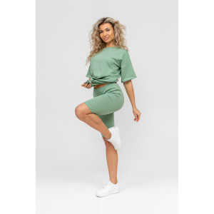 Костюм двойка женский 1267/11 кулирка с лайкрой (р-ры: 42-48) зеленый Костюм двойка женский 1267/11 кулирка с лайкрой (р-ры: 42-48) зеленый