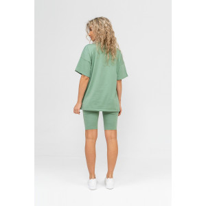 Костюм двойка женский 1267/11 кулирка с лайкрой (р-ры: 42-48) зеленый Костюм двойка женский 1267/11 кулирка с лайкрой (р-ры: 42-48) зеленый