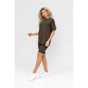 Костюм двойка женский 1267/12 кулирка с лайкрой (р-ры: 42-48) хаки Костюм двойка женский 1267/12 кулирка с лайкрой (р-ры: 42-48) хаки