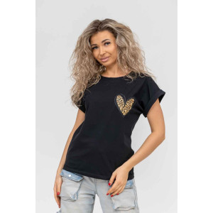 Футболка женская 1880 кулирка с лайкрой (р-ры: 42-54) черный Футболка женская 1880 кулирка с лайкрой (р-ры: 42-54) черный