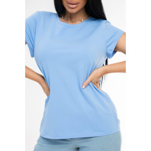 Футболка женская 1433/6 кулирка с лайкрой (р-ры: 44-58) голубой Футболка женская 1433/6 кулирка с лайкрой (р-ры: 44-58) голубой