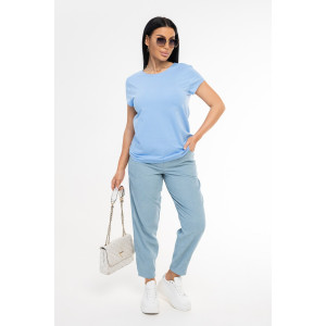 Футболка женская 1433/6 кулирка с лайкрой (р-ры: 44-58) голубой Футболка женская 1433/6 кулирка с лайкрой (р-ры: 44-58) голубой