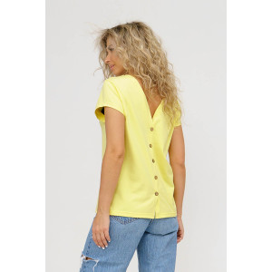 Футболка женская 1433/8 кулирка с лайкрой (р-ры: 44-58) желтый Футболка женская 1433/8 кулирка с лайкрой (р-ры: 44-58) желтый