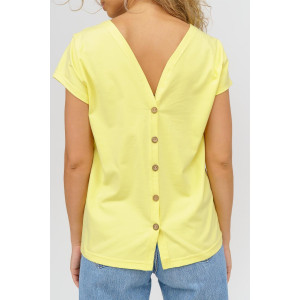 Футболка женская 1433/8 кулирка с лайкрой (р-ры: 44-58) желтый Футболка женская 1433/8 кулирка с лайкрой (р-ры: 44-58) желтый