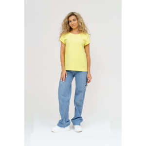 Футболка женская 1433/8 кулирка с лайкрой (р-ры: 44-58) желтый Футболка женская 1433/8 кулирка с лайкрой (р-ры: 44-58) желтый