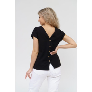 Футболка женская 1433/5 кулирка с лайкрой (р-ры: 44-58) черный Футболка женская 1433/5 кулирка с лайкрой (р-ры: 44-58) черный