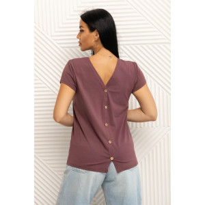 Футболка женская 1433/10 кулирка с лайкрой (р-ры: 44-58) сливовый Футболка женская 1433/10 кулирка с лайкрой (р-ры: 44-58) сливовый