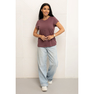 Футболка женская 1433/10 кулирка с лайкрой (р-ры: 44-58) сливовый Футболка женская 1433/10 кулирка с лайкрой (р-ры: 44-58) сливовый