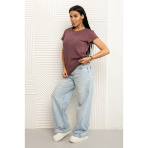 Футболка женская 1433/10 кулирка с лайкрой (р-ры: 44-58) сливовый Футболка женская 1433/10 кулирка с лайкрой (р-ры: 44-58) сливовый