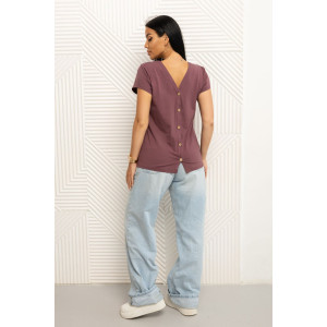 Футболка женская 1433/10 кулирка с лайкрой (р-ры: 44-58) сливовый Футболка женская 1433/10 кулирка с лайкрой (р-ры: 44-58) сливовый