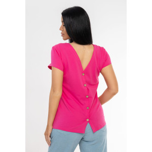 Футболка женская 1433/12 кулирка с лайкрой (р-ры: 44-58) фуксия Футболка женская 1433/12 кулирка с лайкрой (р-ры: 44-58) фуксия