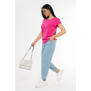 Футболка женская 1433/12 кулирка с лайкрой (р-ры: 44-58) фуксия Футболка женская 1433/12 кулирка с лайкрой (р-ры: 44-58) фуксия