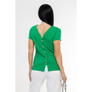 Футболка женская 1433/11 кулирка с лайкрой (р-ры: 44-58) зеленый Футболка женская 1433/11 кулирка с лайкрой (р-ры: 44-58) зеленый