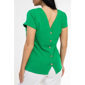 Футболка женская 1433/11 кулирка с лайкрой (р-ры: 44-58) зеленый Футболка женская 1433/11 кулирка с лайкрой (р-ры: 44-58) зеленый