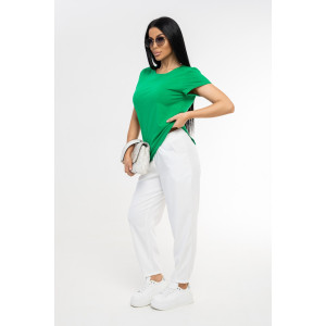 Футболка женская 1433/11 кулирка с лайкрой (р-ры: 44-58) зеленый Футболка женская 1433/11 кулирка с лайкрой (р-ры: 44-58) зеленый